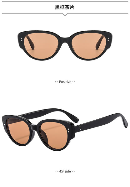 Sunglasses for Women, Retro Cat-Eye Fashion Stylish Small Frame Trendy Cool Sunglasses for Men 2025 New Sun Protection High-End Glasses