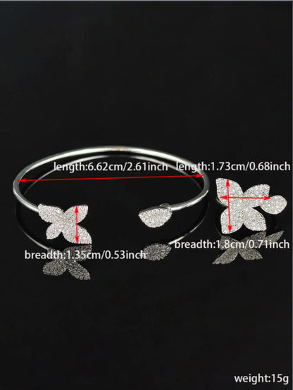 Cross-border Female Niche Opening Adjustable Bracelet Ring Popular Butterfly High Design Sense r5433-s8026