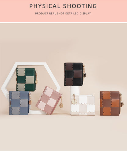 New Women's Short Wallet, Cute, Compact Card Slot, Short Card Holder, Exquisite and Simple Id Bag, Coin Purse for Women