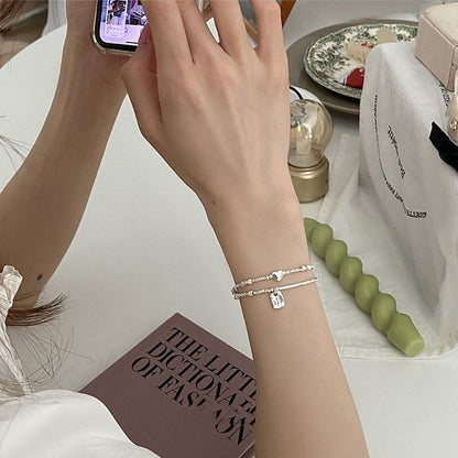 Niche Design Love Square Brand Sterling Silver Bracelet 2025 New Summer Girl Cold Wind Couple Girlfriend Gift