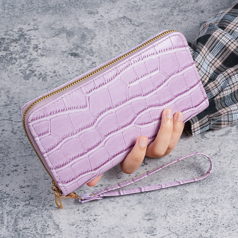 2025 New Women's Long Wallet, Feminine Crocodile Pattern Clutch Wallet, Fashionable Retro Women's Bag