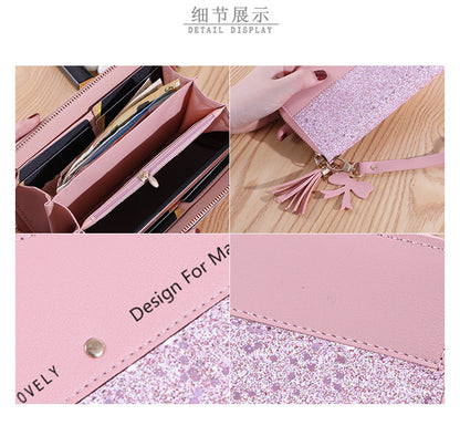 Factory wholesale Japanese and Korean long wallet women's fashion simple women's coin purse large capacity multi-card card holder wallet