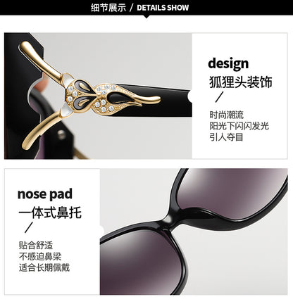 Sunglasses for Women 2025 Summer New Trendy Anti-Uv Women's Sunglasses Fashionable Round Face Polarized Glasses Big Face Slimming Look