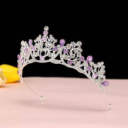 Super Fairy New Princess Sweet Bridal Crown Red Tiara Crystal Toast Clothing Hair Accessories 18Th Birthday Gift