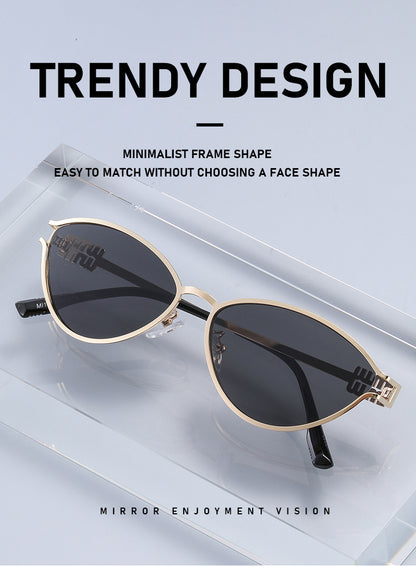 Fashionable Metal Cat-Eye Sunglasses European and American Trendy Women's Sunglasses Light Luxury High-End Anti-Uv Sunglasses for Men