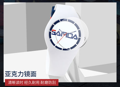 SANDA Outdoor Sports Watch Simple Waterproof Men's and Women's Fashion Quartz Watch Silicone Tape Casual Student Quartz Watch