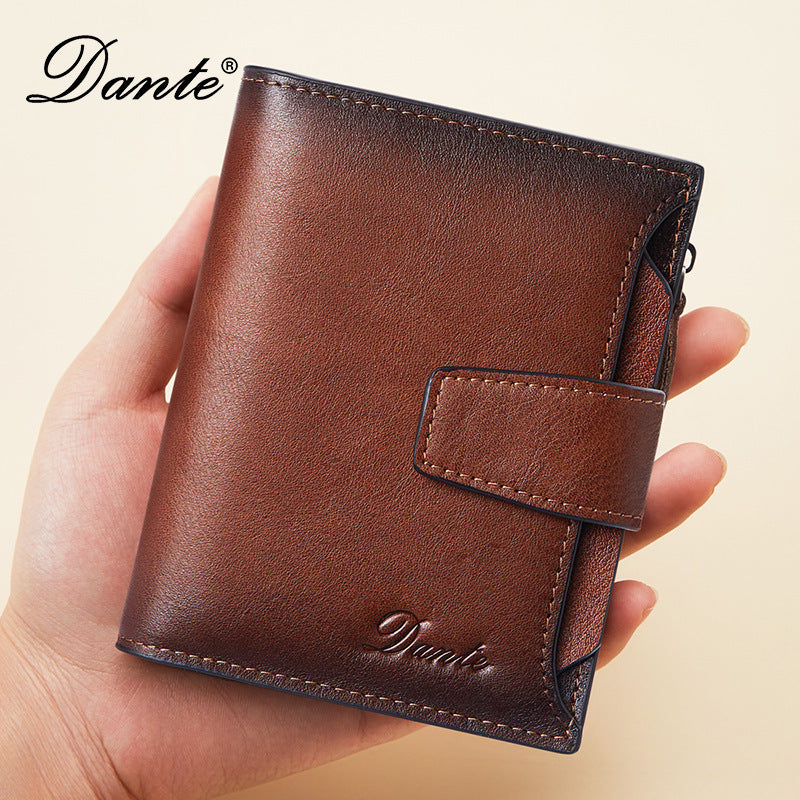 New men's wallet driver's license integrated first layer cowhide anti-theft credit card degaussing leather wallet cross-border explosions