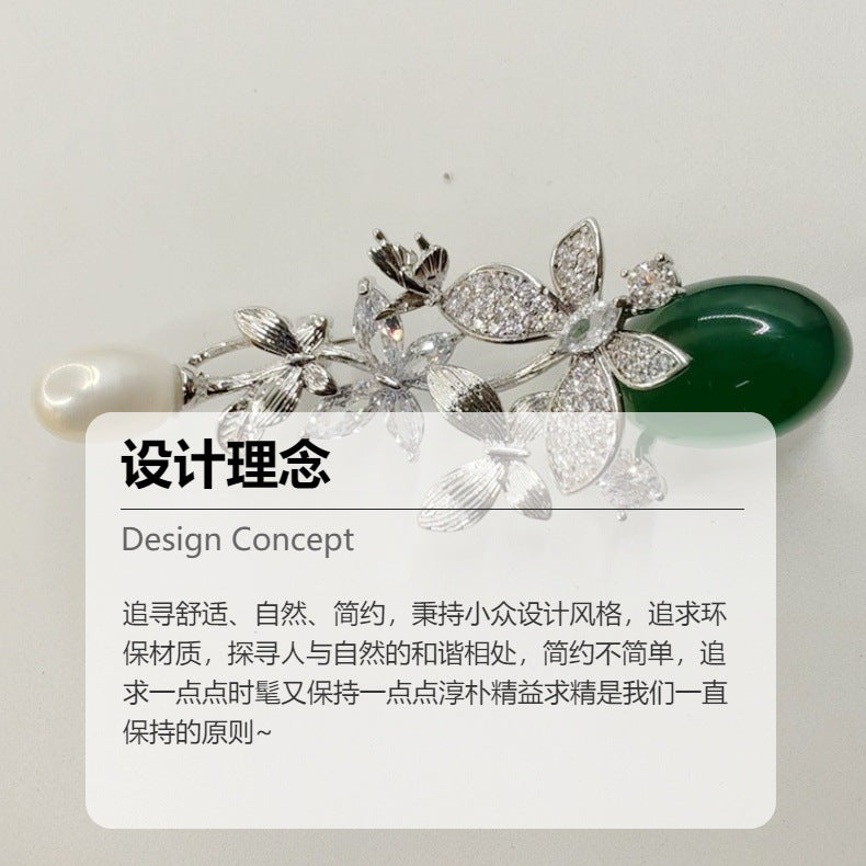 New Flower Brooch High Sense Niche Inlaid Zircon Corsage Women's Clothing Accessories All-match Clothing Accessories in stock