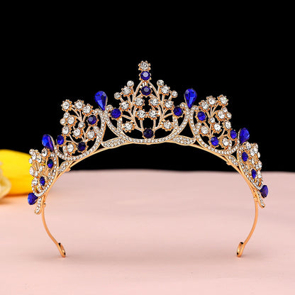 Super Fairy New Princess Sweet Bridal Crown Red Tiara Crystal Toast Clothing Hair Accessories 18Th Birthday Gift