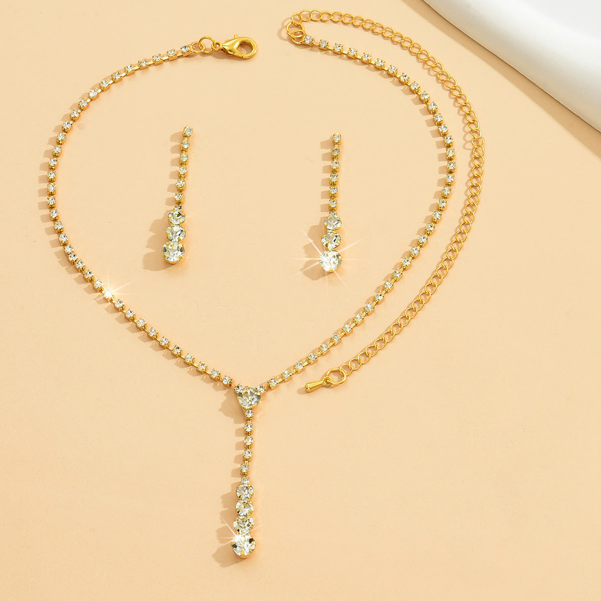 Factory Direct Approval Fashion Wedding Wedding Photography Accessories Earrings Necklace Bracelet Set Combination Multiple Choice