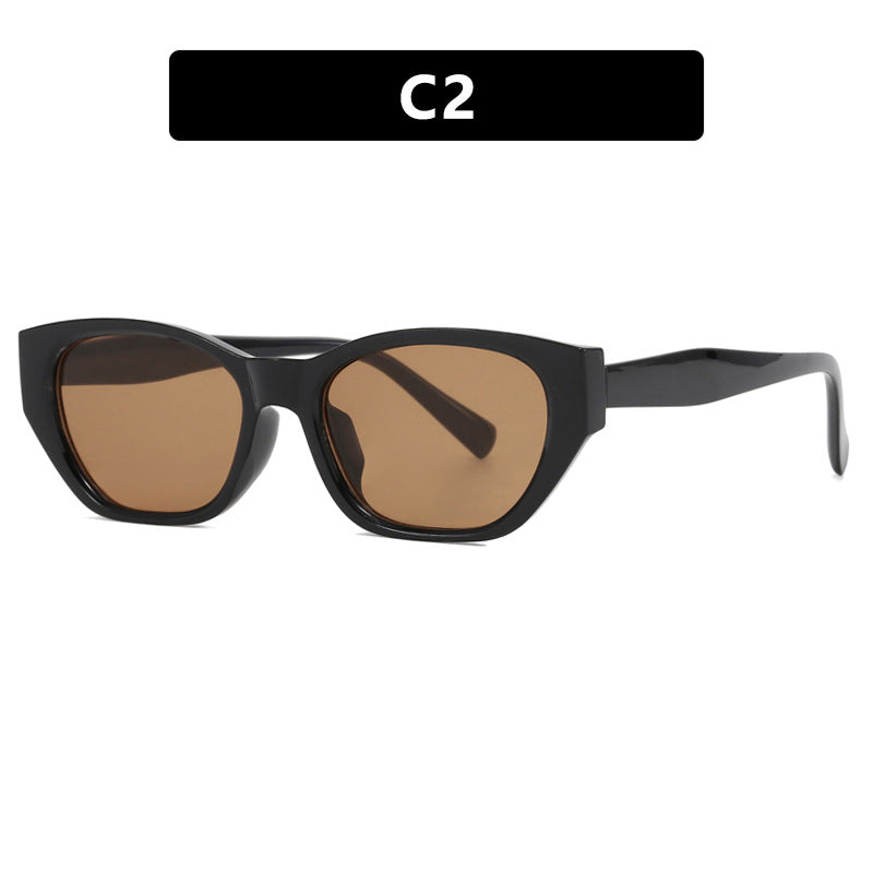 Cat-Eye Small Frame Irregular Sunglasses 2024 New Internet Celebrity High-End Sunglasses Anti-Uv Trendy Sunglasses