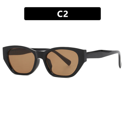 Cat-Eye Small Frame Irregular Sunglasses 2024 New Internet Celebrity High-End Sunglasses Anti-Uv Trendy Sunglasses