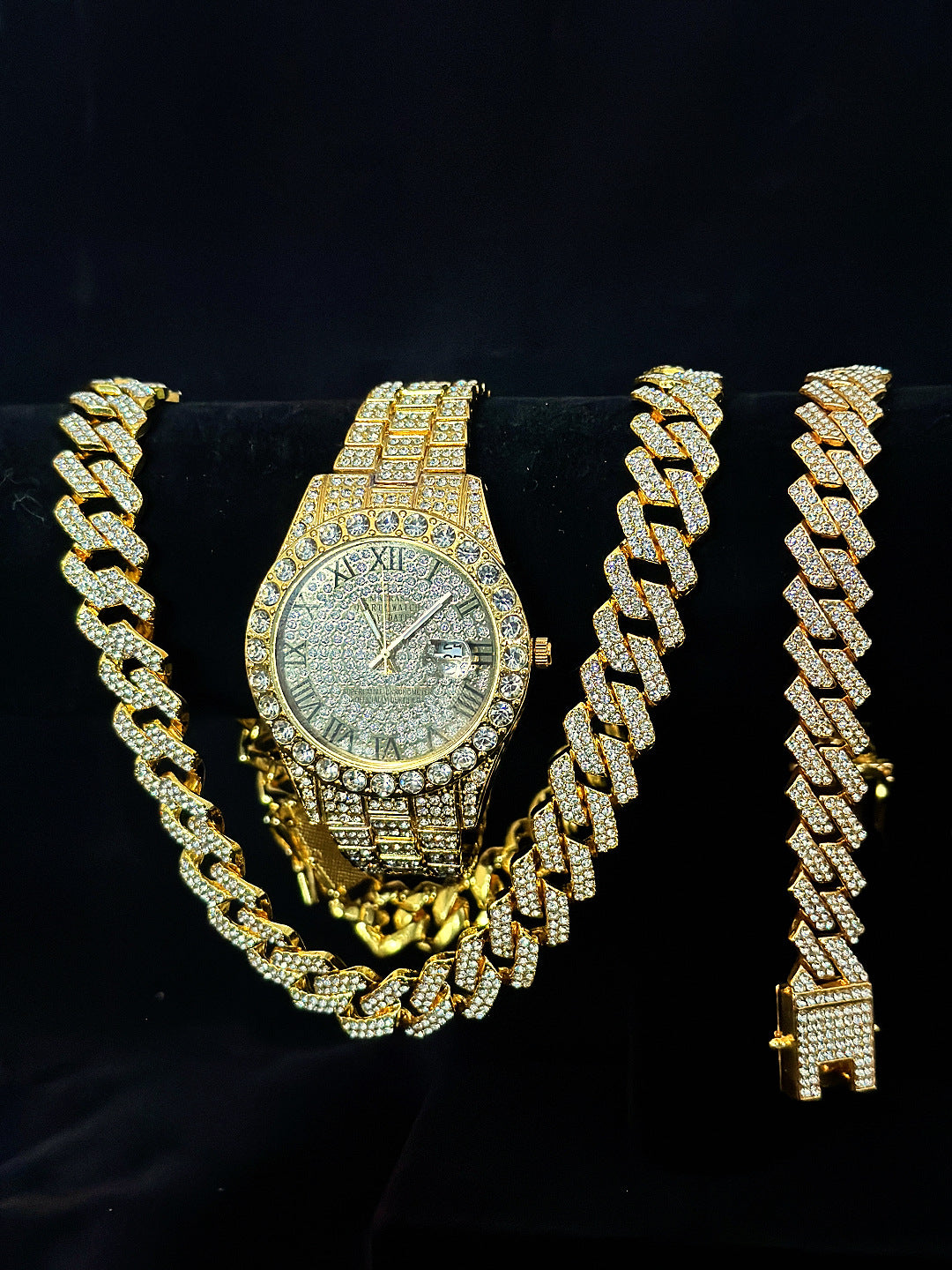 Tiktok Hot-Selling Fashion Casual Men's Watch Full Diamond Watch Men's Factory Price Direct Sale Complete Colors