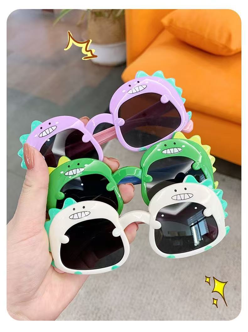 Children's Glasses Baby Sunglasses New Cute Little Dinosaur Cartoon Sunglasses Sun Visors Trendy Boys and Girls Sunglasses