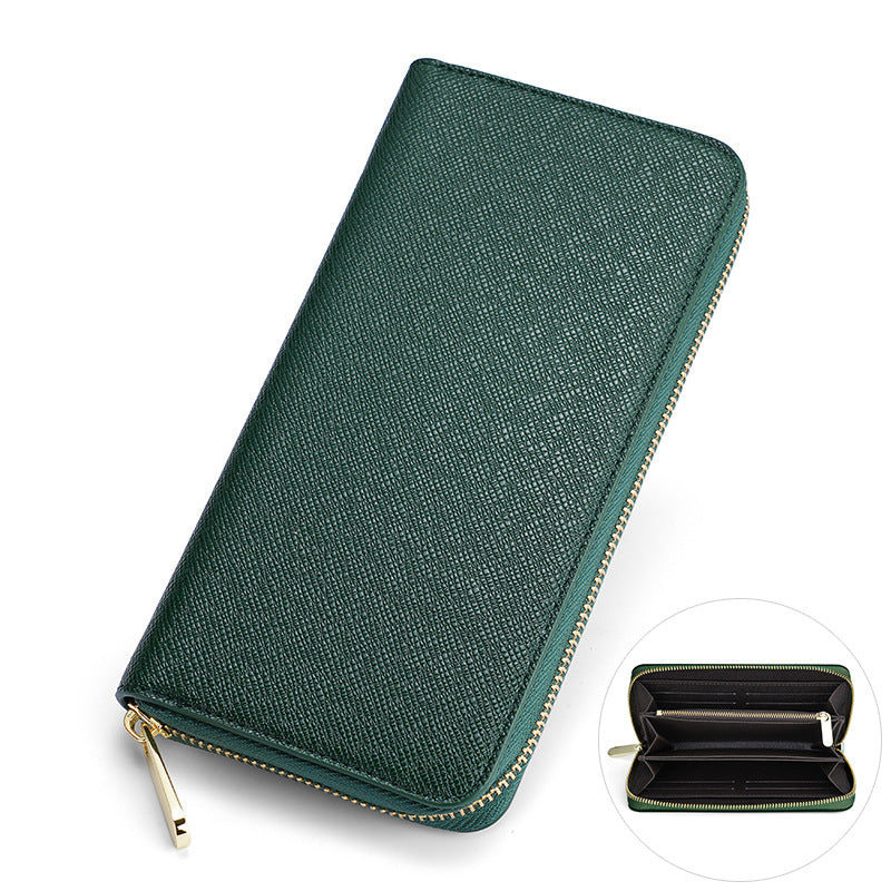 Cross-border Cloth Saffiano Long Men's Wallet Fashionable Zipper 60017 Japanese Wallet for Women