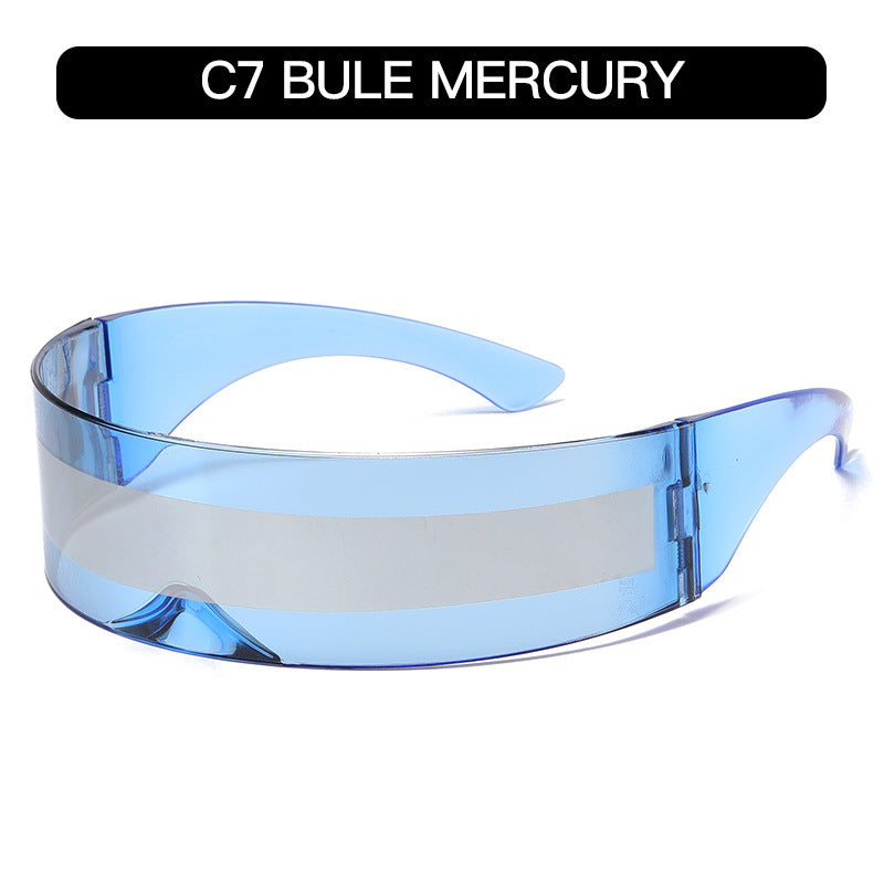 New Futuristic One-Piece Sunglasses, Internet Celebrity Bounce and Stylish European and American Sunglasses, Douyin Live Broadcast