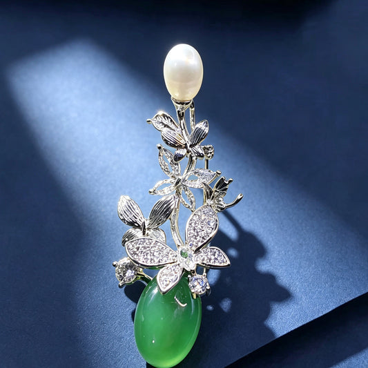 New Flower Brooch High Sense Niche Inlaid Zircon Corsage Women's Clothing Accessories All-match Clothing Accessories in stock