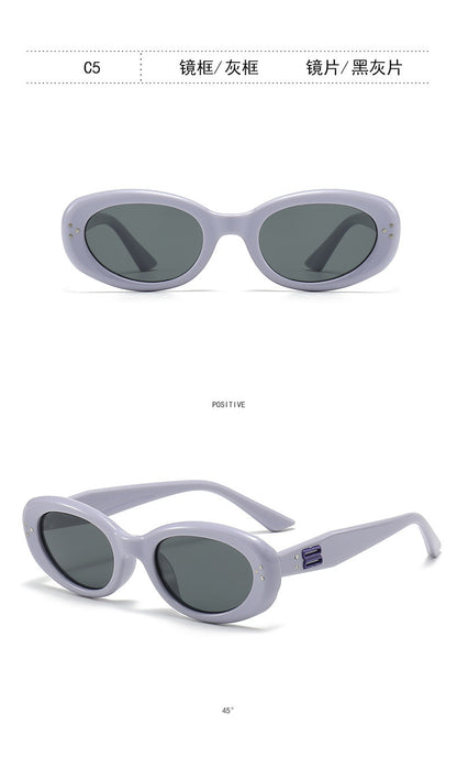 2024 new fashion rice nail polarized children's sunglasses silicone oval small frame sunscreen baby sunglasses 7-130
