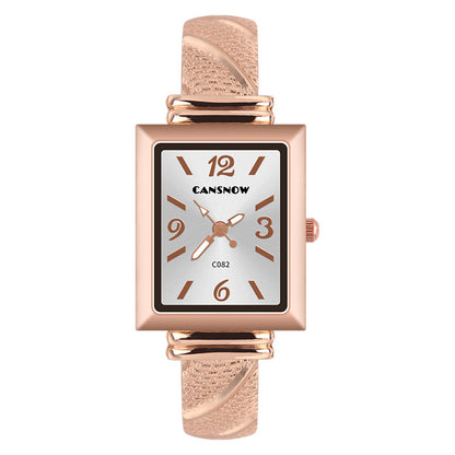 CANSNOW new hot sale Women's Watch All-match golden bracelet personality fashion bracelet quartz watch for women