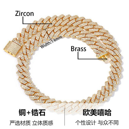 Hiphop Hip Hop Diamond Watch Five-Piece Diamond Cuban Chain Cross Necklace Cuban Ring Cross Border Wholesale