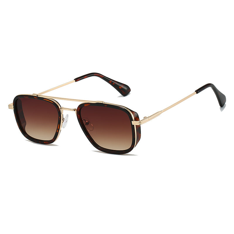 21 Amazon's New Popular European and American Punk Men's Sunglasses Pilot Square Frame Cross-Border Sunglasses Wholesale