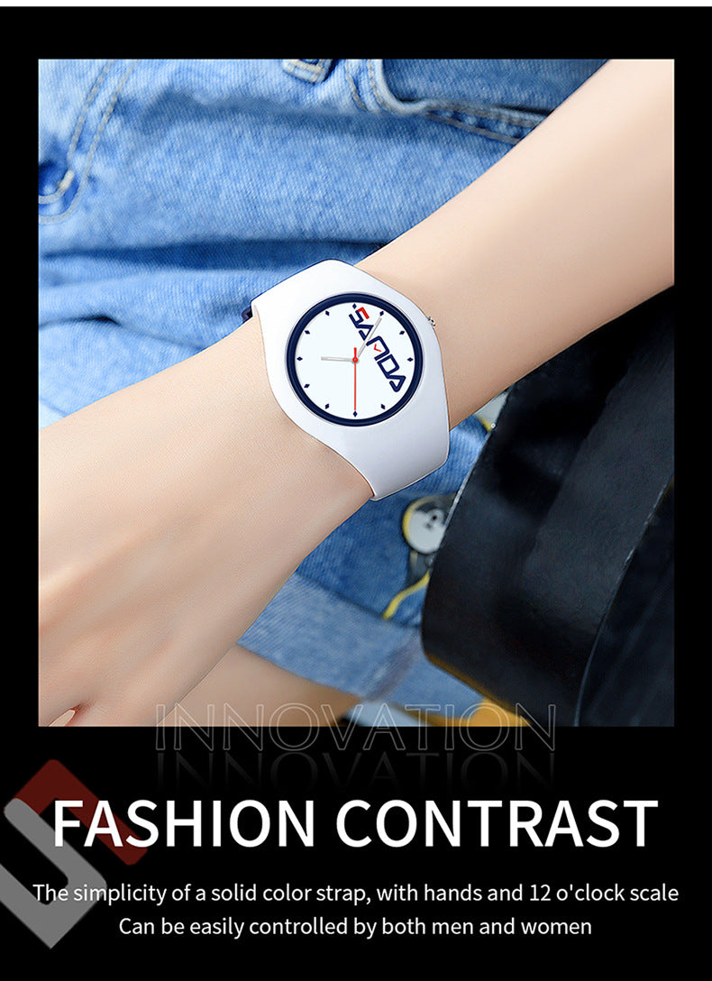 SANDA Outdoor Sports Watch Simple Waterproof Men's and Women's Fashion Quartz Watch Silicone Tape Casual Student Quartz Watch