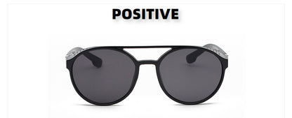 European and American Fashion Trend New Double-Beam Sunglasses Steampunk Sunglasses Round Retro Sunglasses 97040
