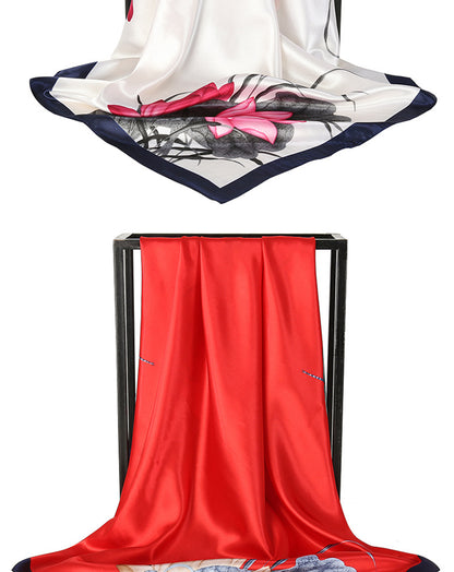 Double-sided scarf 90 square scarf summer women's thin decorative versatile small scarf shawl scarf scarf
