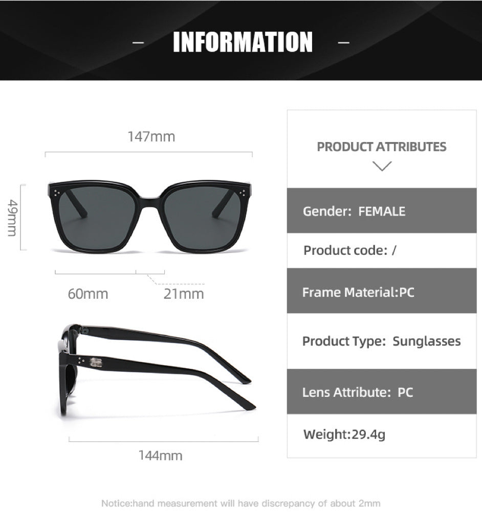 Three-Point Square Gm Sunglasses for Women, High-End Korean Fashion Sunglasses, Trendy Uv Protection Small Frame for Men