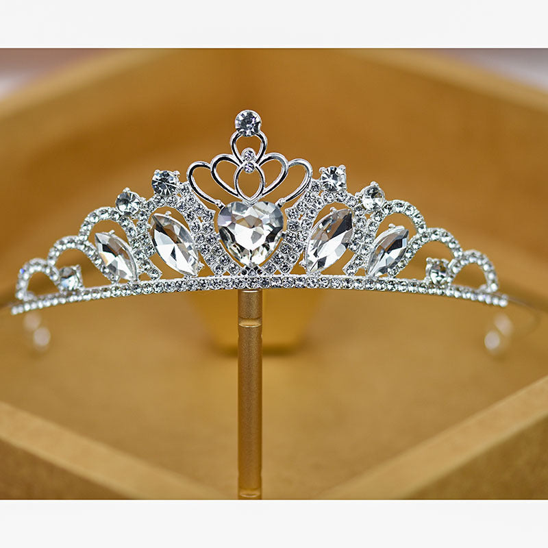 Bridal Crown Tiara Rhinestone Crown Wedding Dress Diamond Costume Eighteenth Birthday Coming-Of-Age Ceremony Birthday Princess Hair Accessory