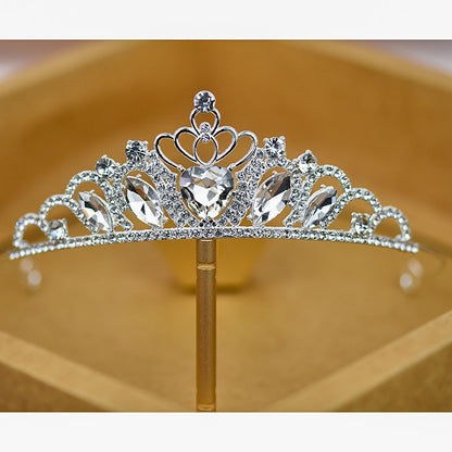 Bridal Crown Tiara Rhinestone Crown Wedding Dress Diamond Costume Eighteenth Birthday Coming-Of-Age Ceremony Birthday Princess Hair Accessory