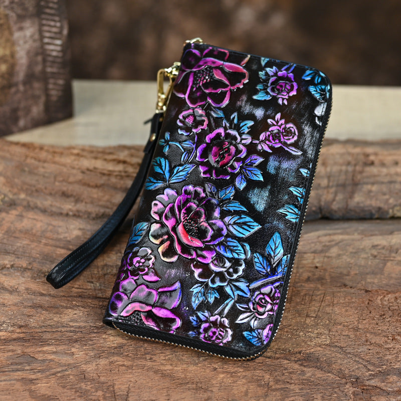 HENGDEWEI Vintage Genuine Leather Women’s Long Wallet | মেয়েদের প্রিমিয়াম লেদার লং ওয়ালেট