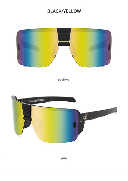 Heat Wave Sunglasses Sports Outdoor Cycling One-Piece Glasses Goggles Uv400 High Quality Vector