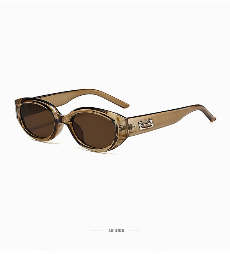 Retro Black Frame Rice Nail Irregular gm Cat's Eye Sunglasses Men's 2025 New Fashionable Street Photoshoot Sunglasses Women's High-end Sense