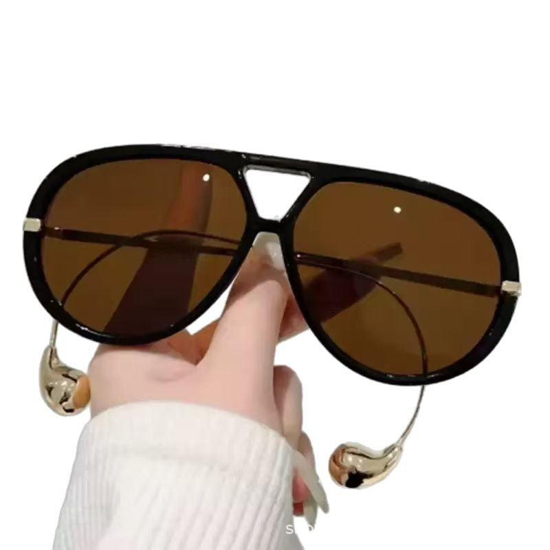 European and American Retro Large Frame Classic Double Beam Sunglasses New Personalized Outdoor Anti-ultraviolet Tide Men's and Women's Cross-border Sunglasses