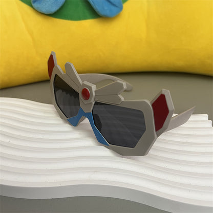 New Baby Sunglasses, Cute Boy Cartoon Mecha, Funny Street Photography, Trendy Anti-Uv Sunscreen Children's Sunglasses