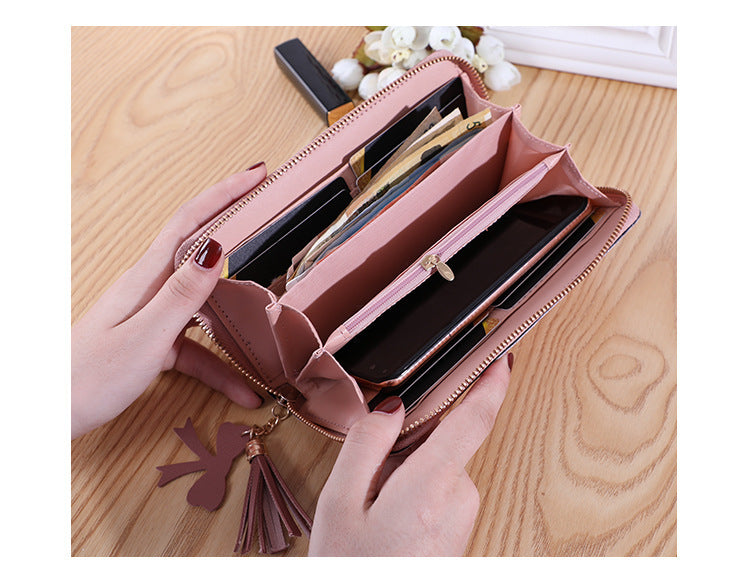 Factory wholesale Japanese and Korean long wallet women's fashion simple women's coin purse large capacity multi-card card holder wallet