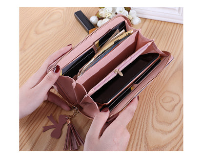 Factory wholesale Japanese and Korean long wallet women's fashion simple women's coin purse large capacity multi-card card holder wallet