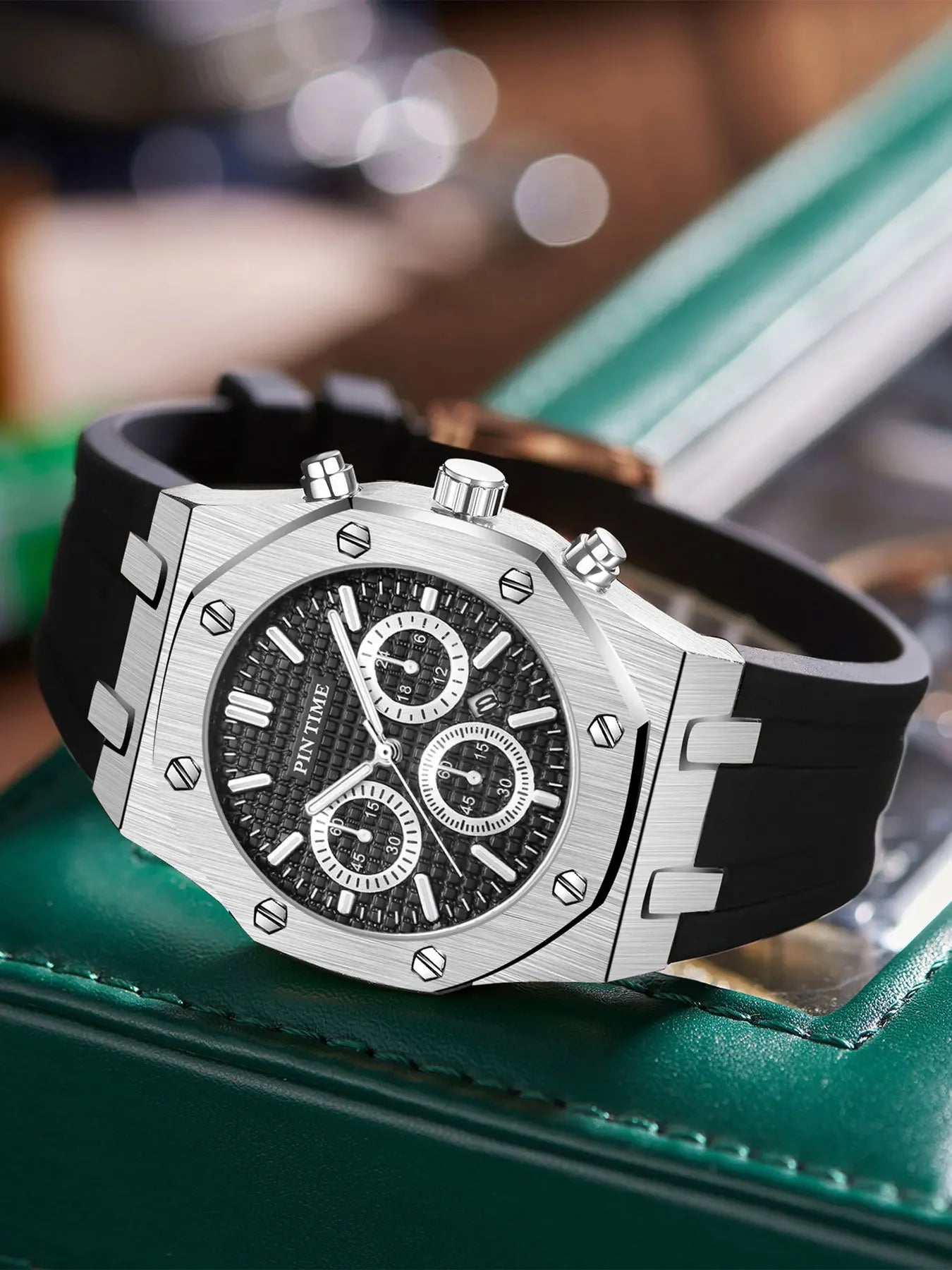 Foreign Trade Products: Men's Watch with Three Dials, Multi-Functional, Sports, Waterproof, Men's Fashion Casual Watch, Cross-Border Hot-Selling Item