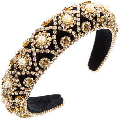 Heming Hair Hoop Fashion Flannel Baroque Heavy Industry Full Drill Hoop Retro Court Style Elegant Dinner Hair Accessories