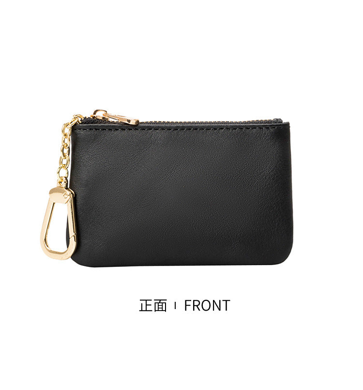 European and American Genuine Leather Cowhide Coin Purse Simple Mini Zipper Coin Bag 2025 New Small Wallet Women's Short Ultra-Thin