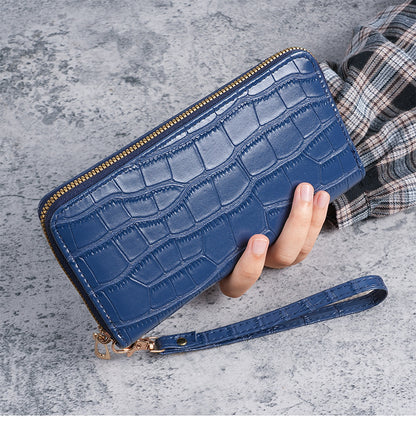 2025 New Women's Long Wallet, Feminine Crocodile Pattern Clutch Wallet, Fashionable Retro Women's Bag