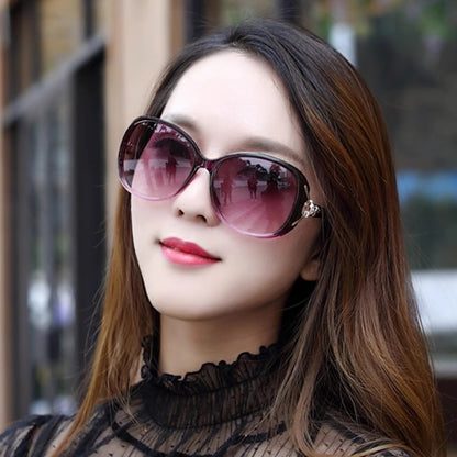 Sunglasses for Women 2025 Summer New Trendy Anti-Uv Women's Sunglasses Fashionable Round Face Polarized Glasses Big Face Slimming Look