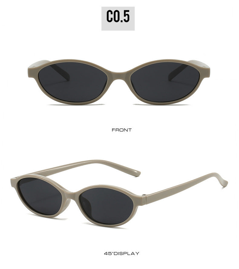 European and American Retro Oval Small Frame Sunglasses Women's Outdoor Fashion Wear Sunglasses Men's Personalized Hip-Hop Spice Glasses