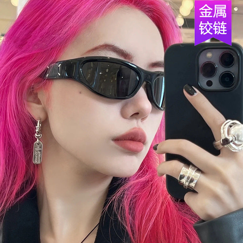 2023 New Y2K Hot Girl Cycling Sunglasses Future Technology Sunglasses Concave Shape Photo Sunglasses Trendy