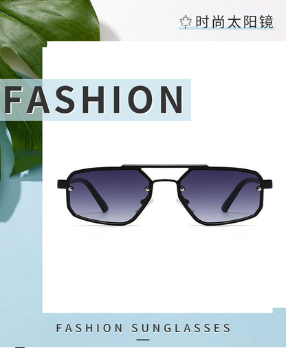 Metal Sunglasses New Trendy Cat-Eye Sunglasses for Men and Women Double Bridge Glasses in Stock Wholesale Polarized Sunglasses