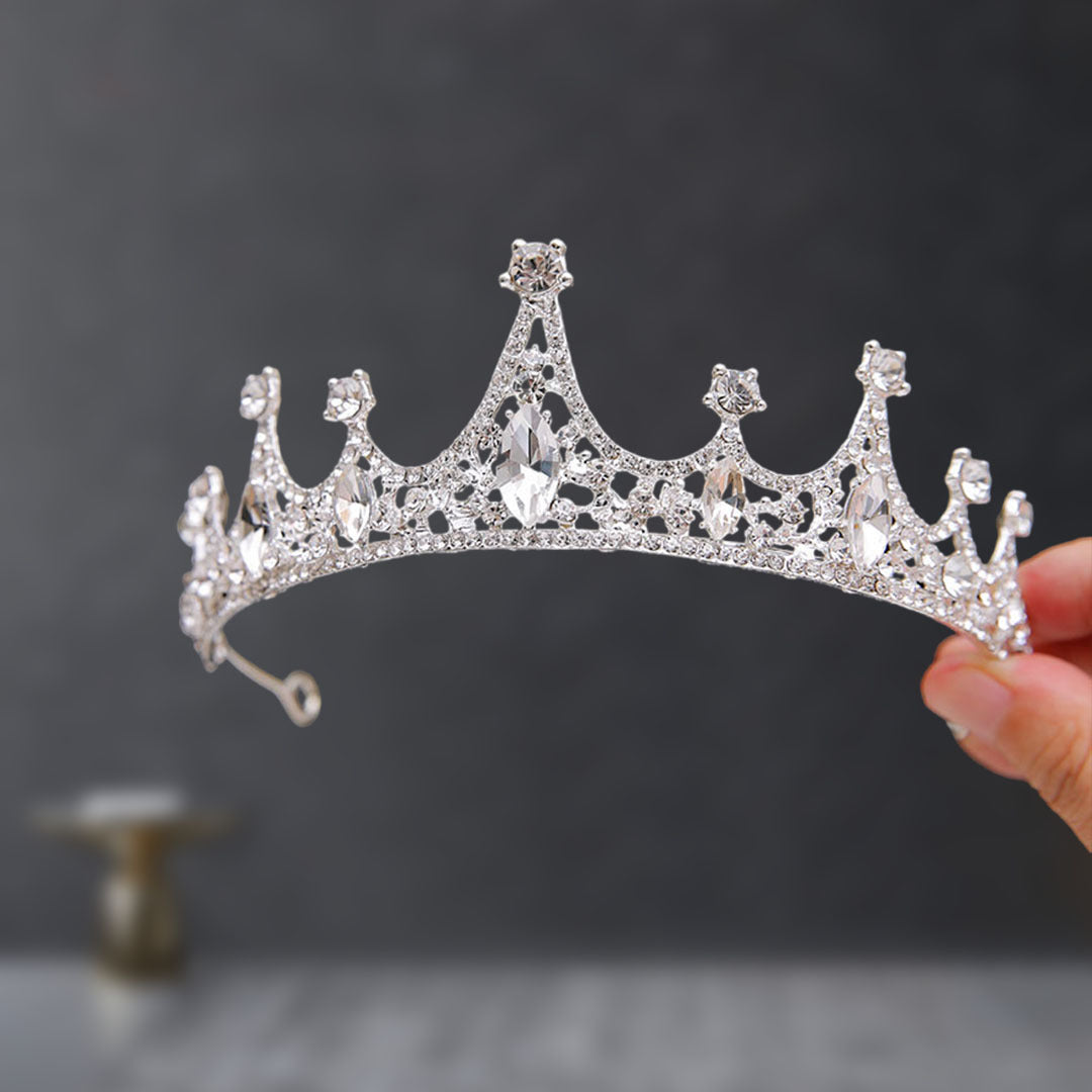 Bridal Crown Tiara Rhinestone Crown Wedding Dress Diamond Costume Eighteenth Birthday Coming-Of-Age Ceremony Birthday Princess Hair Accessory