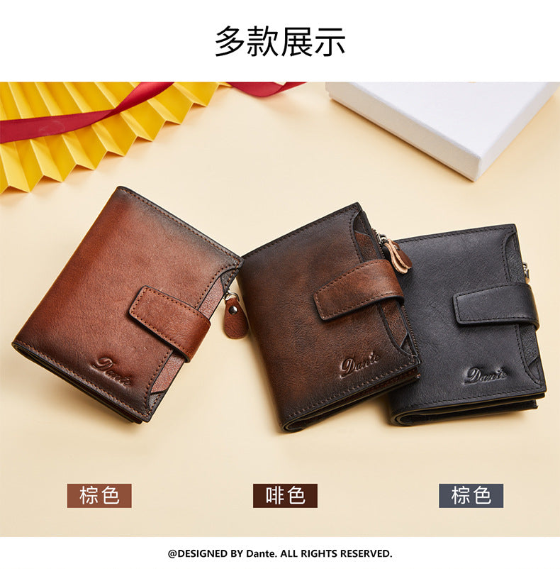 New men's wallet driver's license integrated first layer cowhide anti-theft credit card degaussing leather wallet cross-border explosions