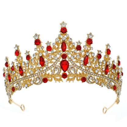 European and American Bride Jewelry Three-piece Suit High-class Dance Wedding Jewelry Alloy Diamond Crown Necklace Earrings suit