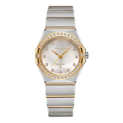 Source Factory Constellation Steel Band Women's Quartz Watch High-End Waterproof Fashion Cross-Border Diamond Bezel Girls' Watch